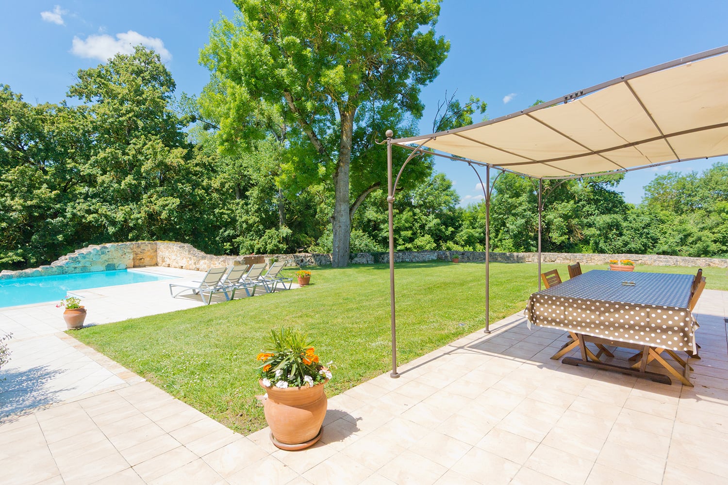 Shaded terrace