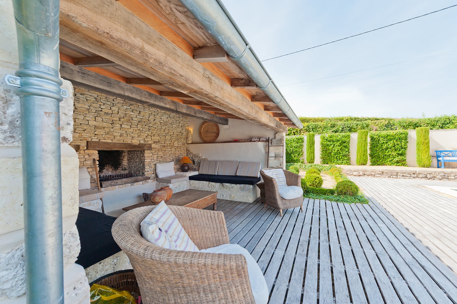 Covered pool terrace