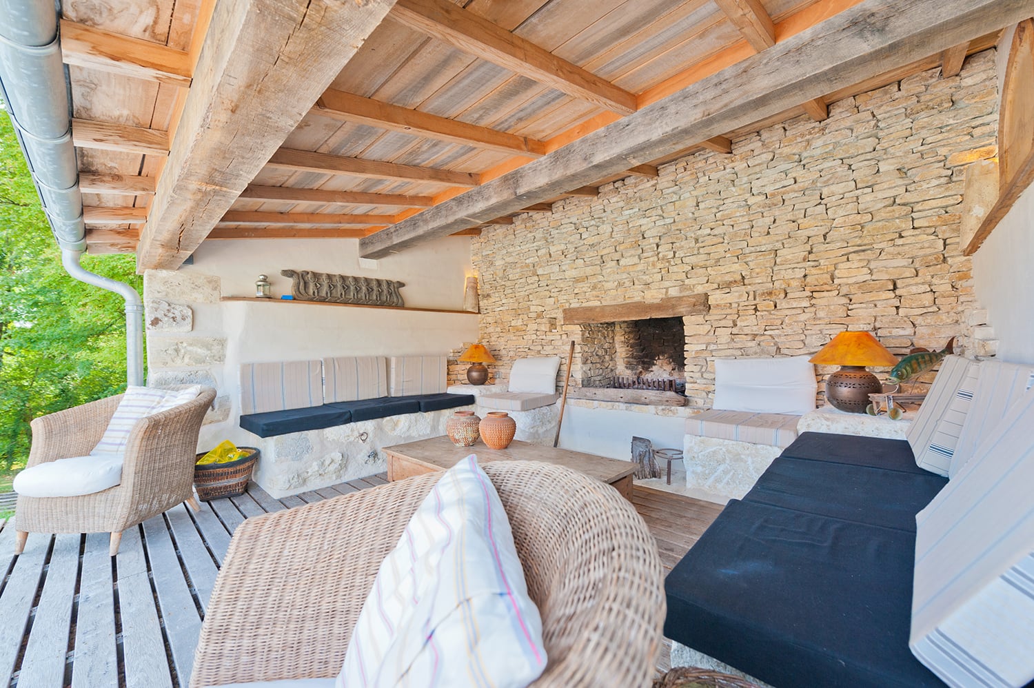 Covered pool terrace