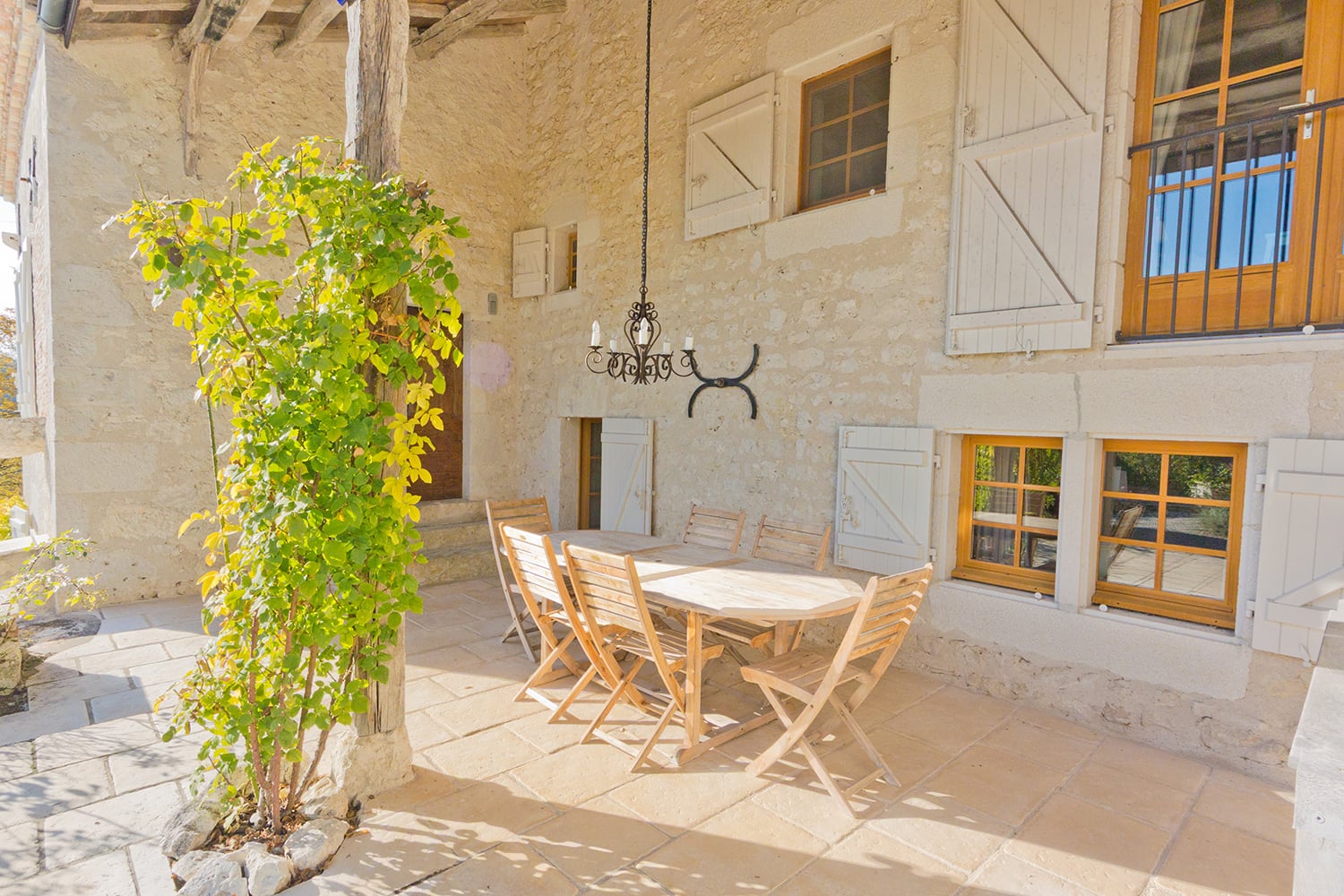 Shaded dining terrace