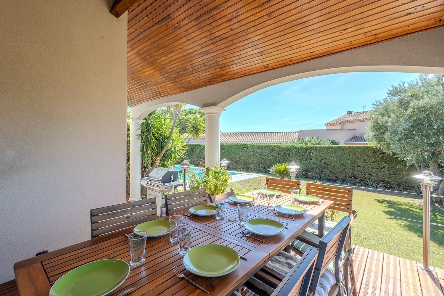Shaded dining terrace