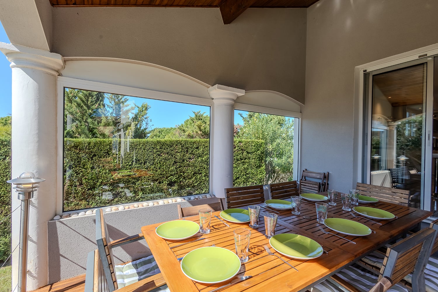 Shaded dining terrace