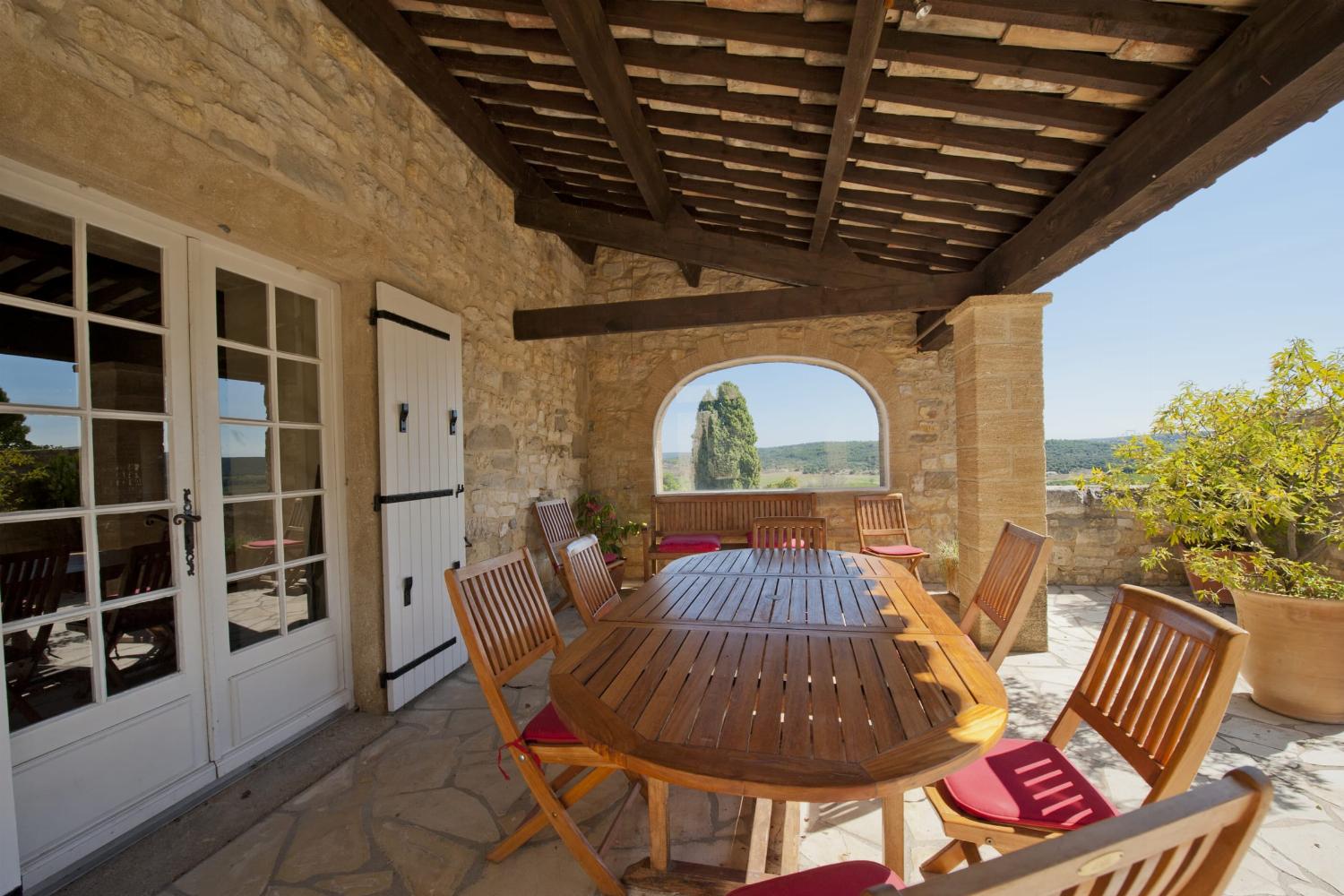 Shaded dining terrace