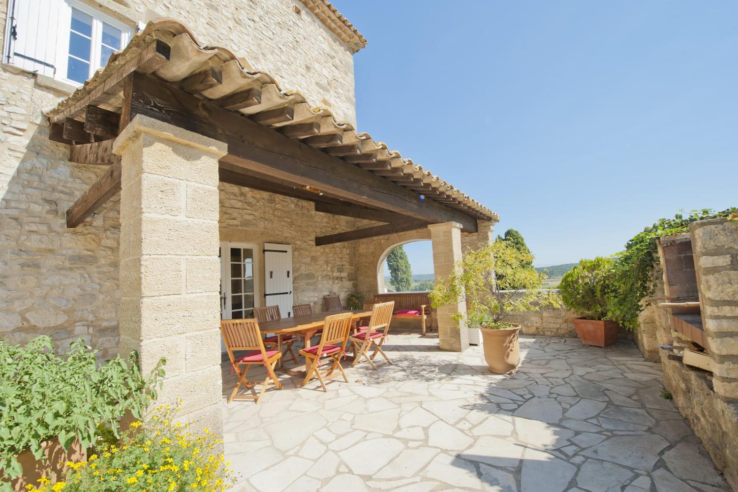 Shaded dining terrace