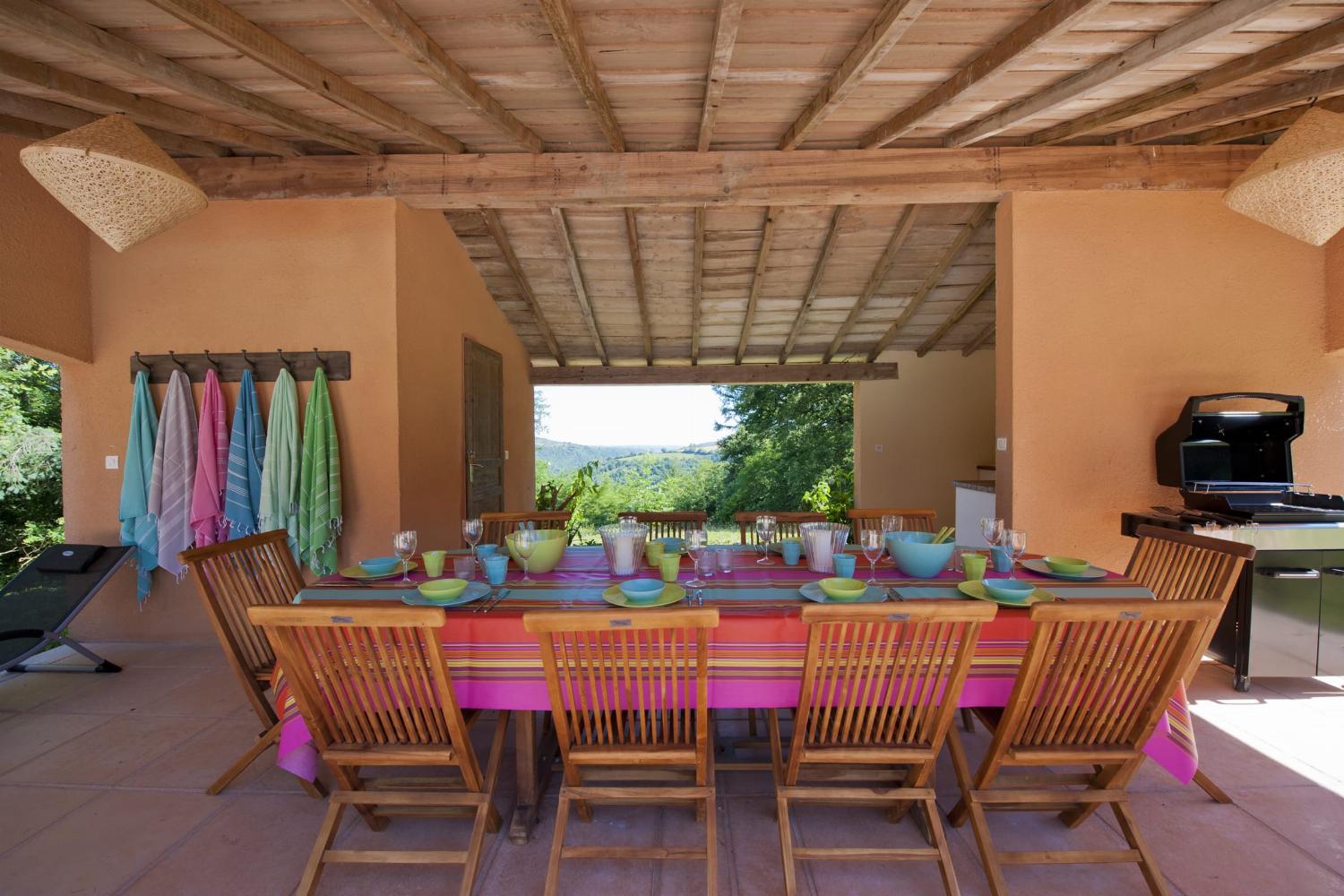 Shaded dining terrace