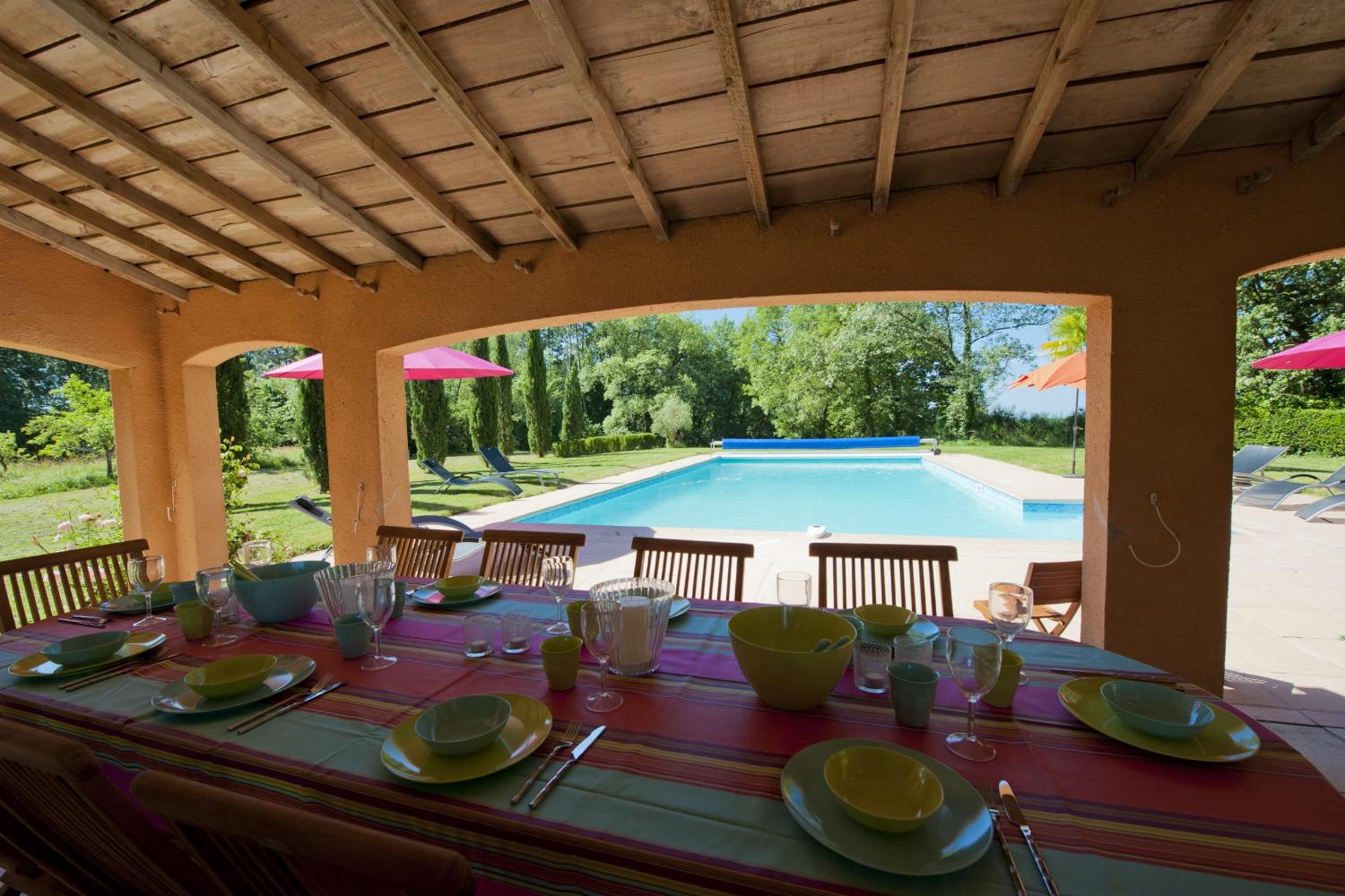 Shaded dining terrace