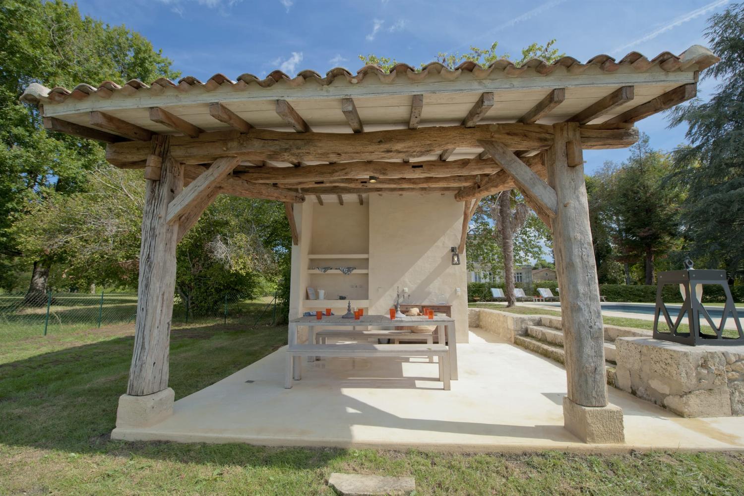 Shaded dining terrace