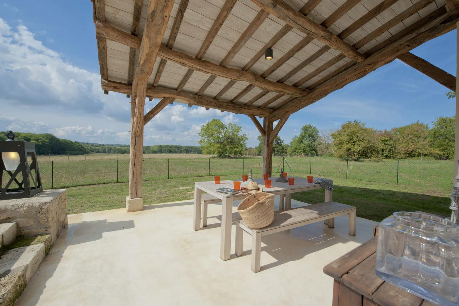 Shaded dining terrace