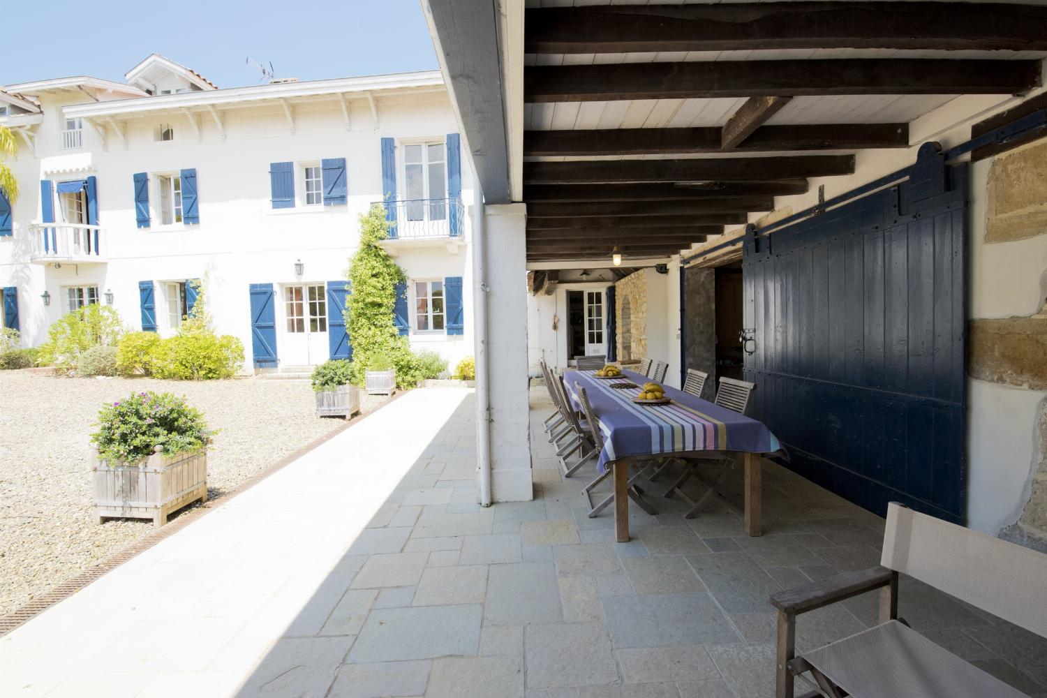 Shaded dining terrace