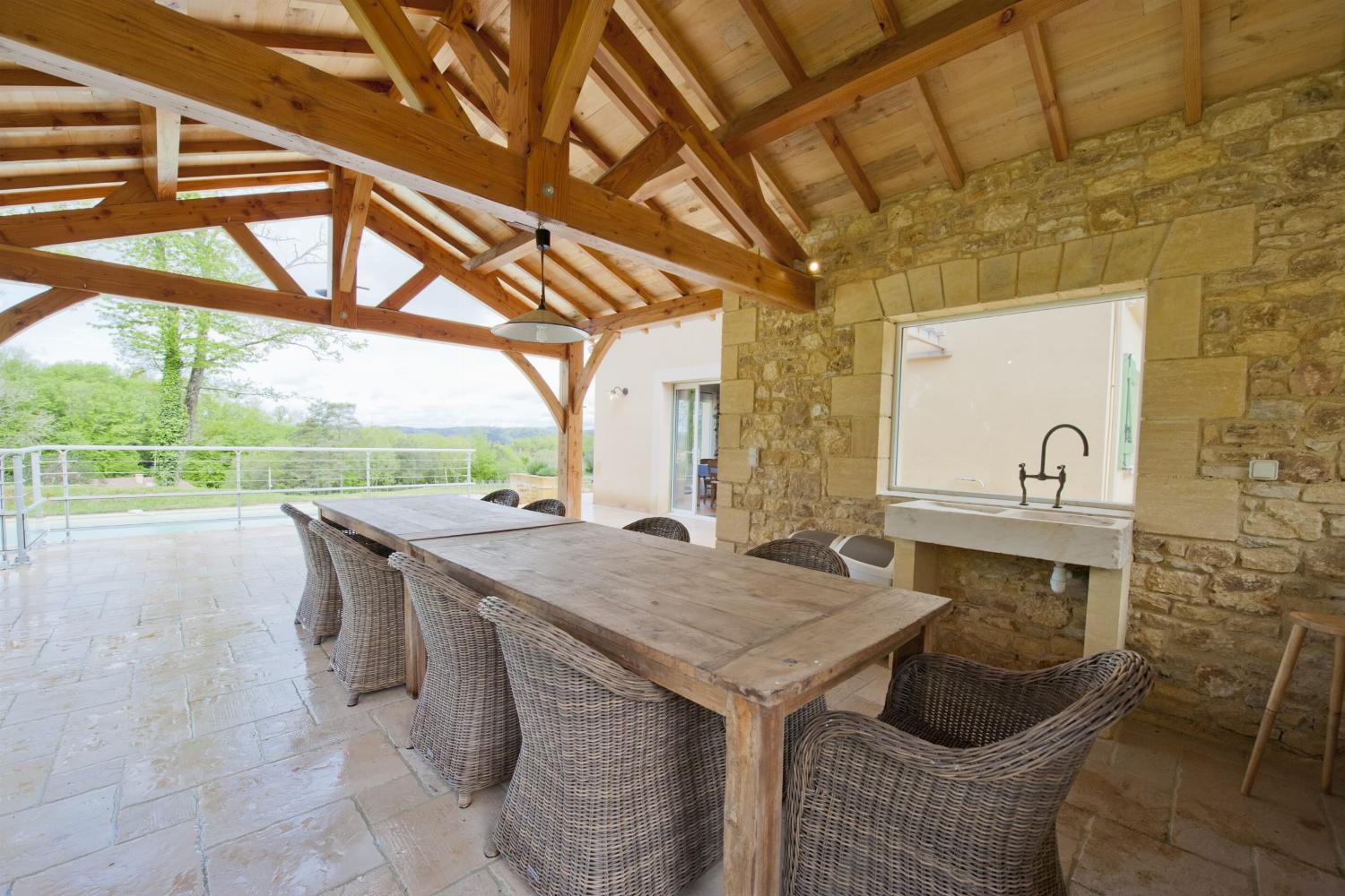 Shaded dining terrace