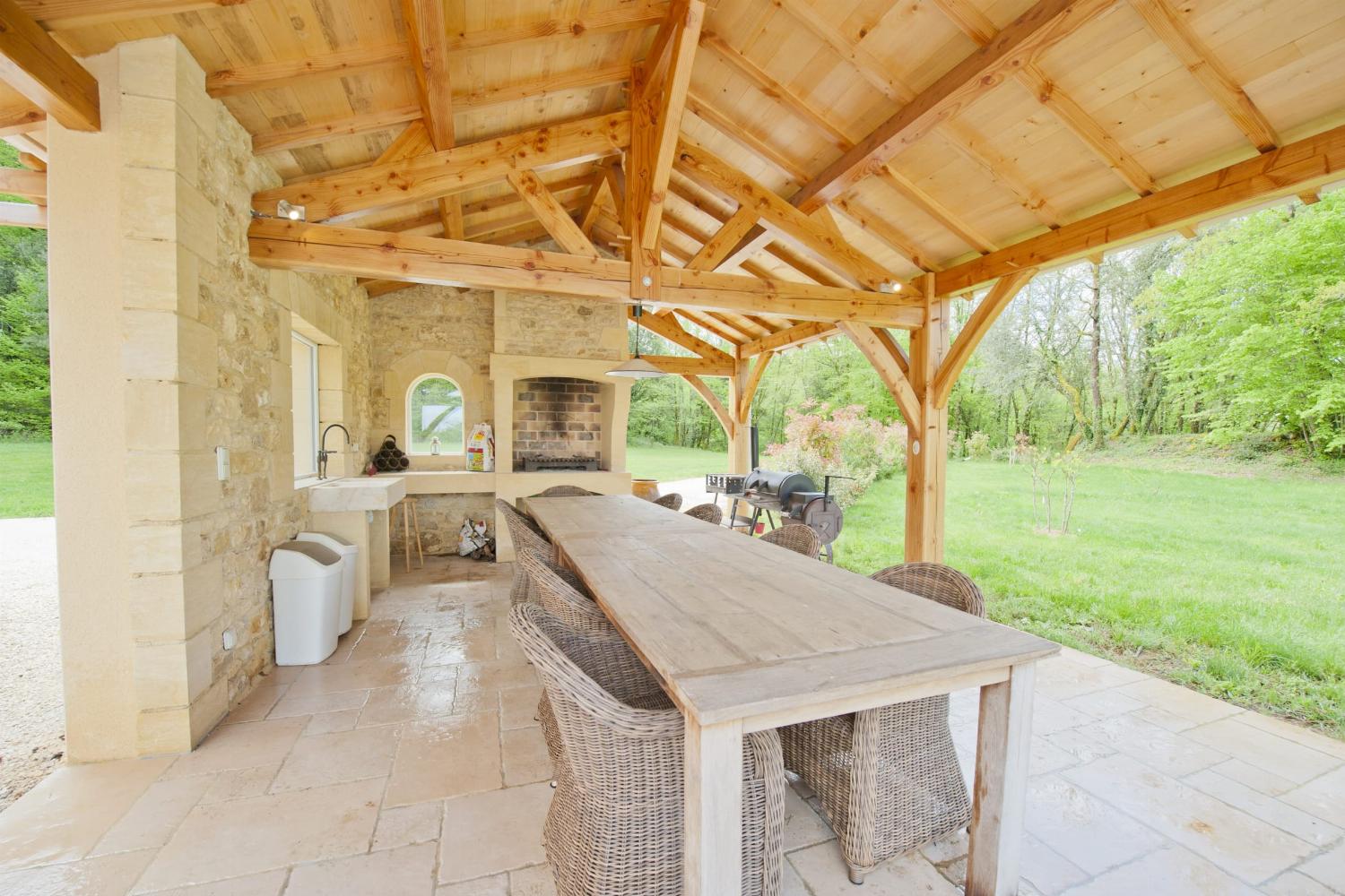 Shaded dining terrace