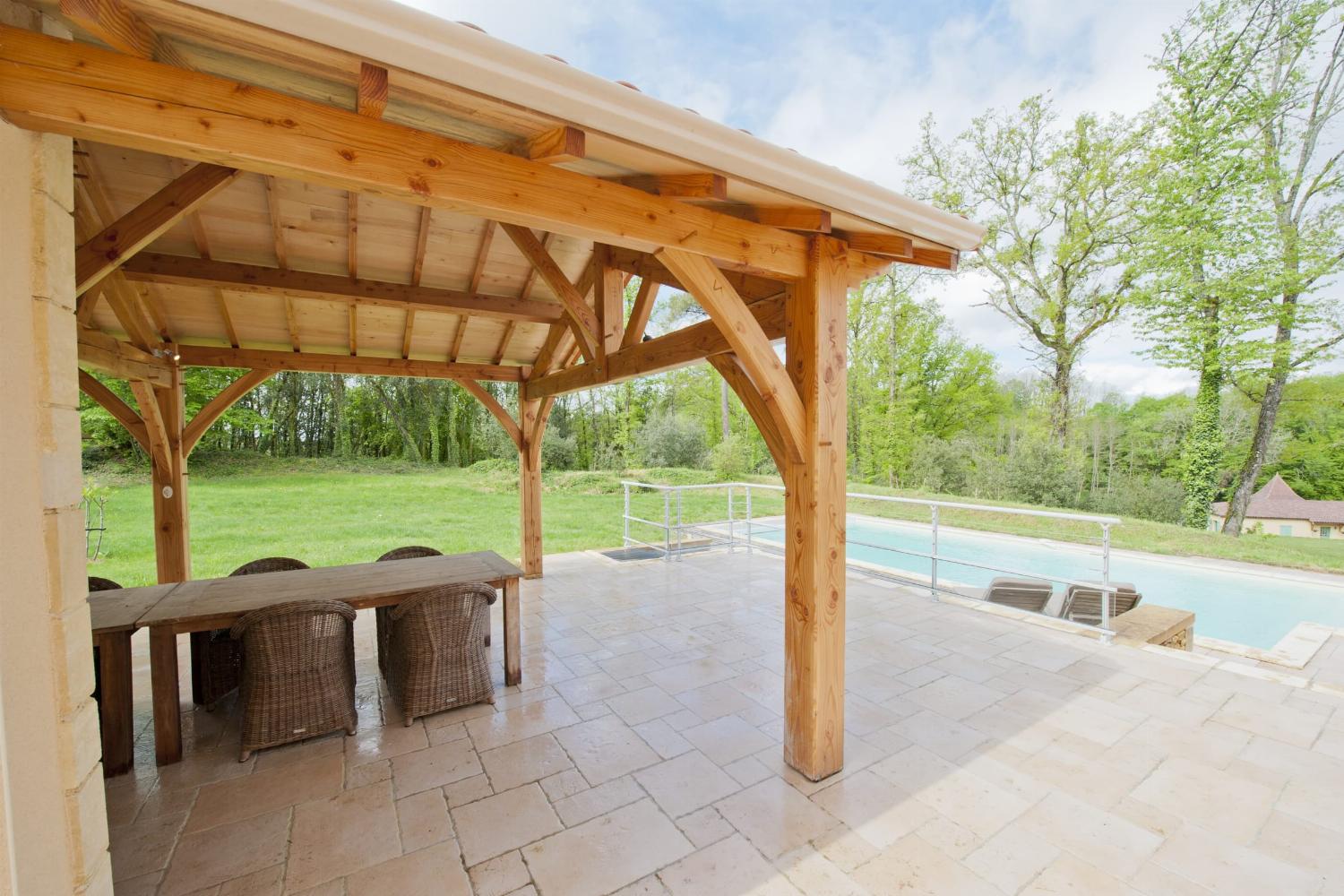 Shaded dining terrace