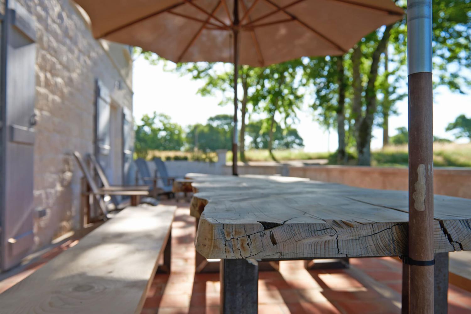 Shaded dining terrace