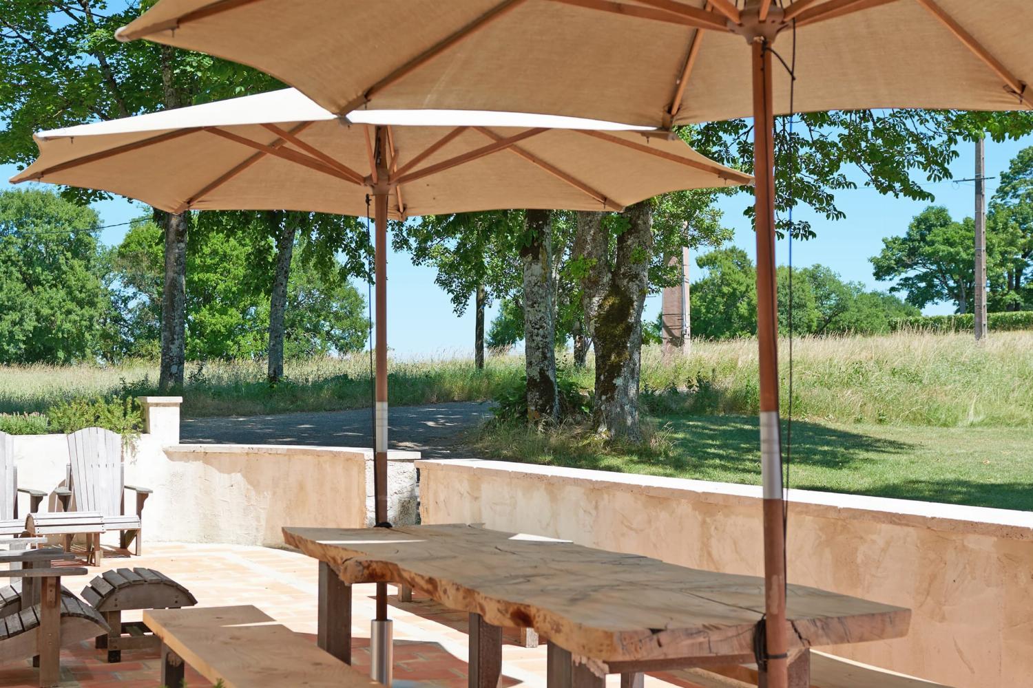 Shaded dining terrace