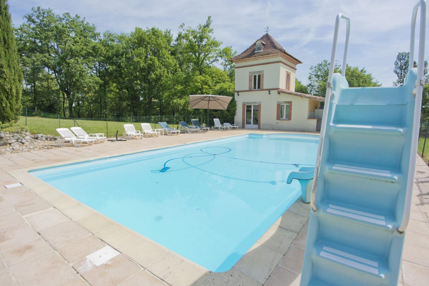 Private pool with slide