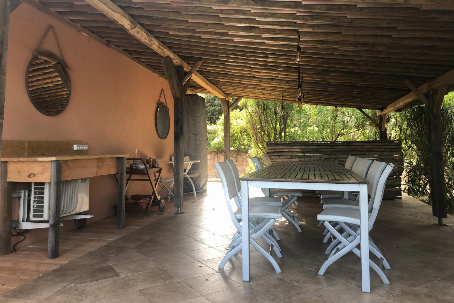 Shaded dining terrace