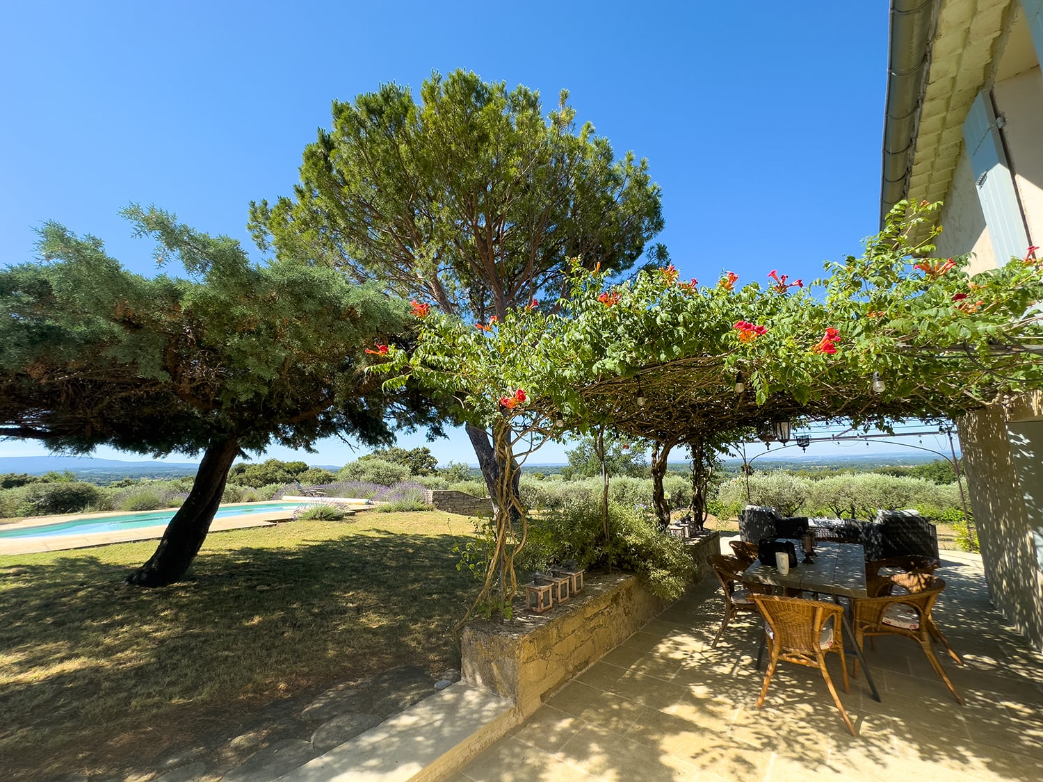 Shaded dining terrace