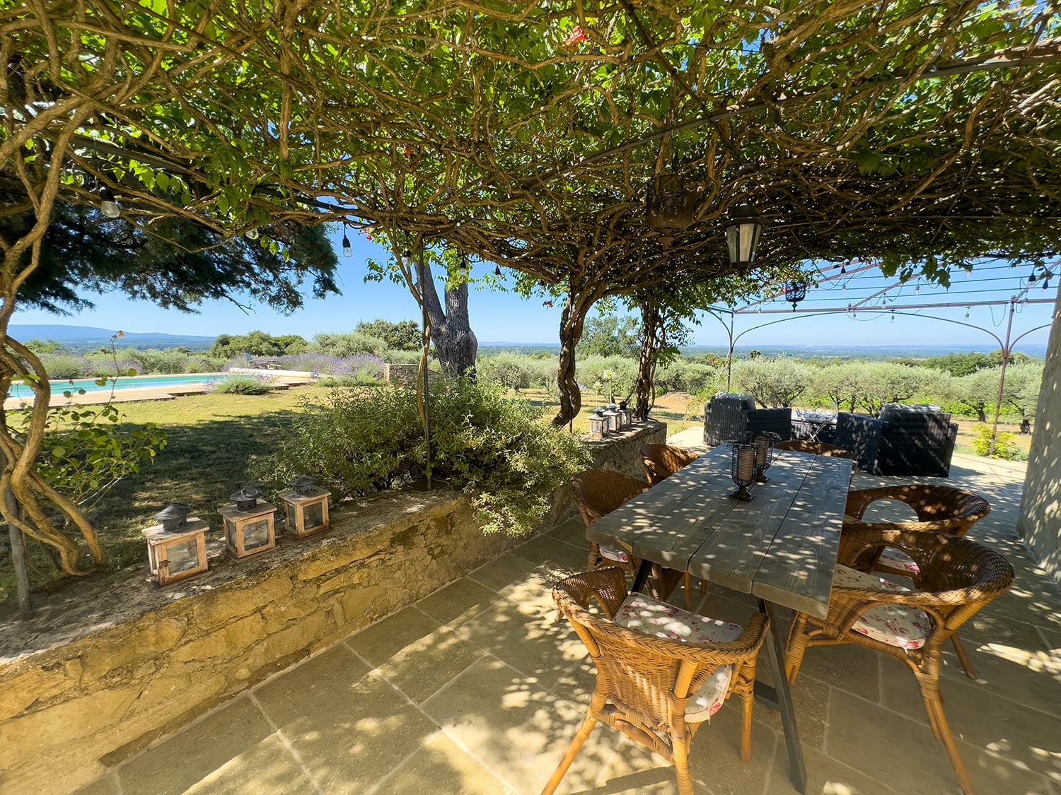 Shaded dining terrace