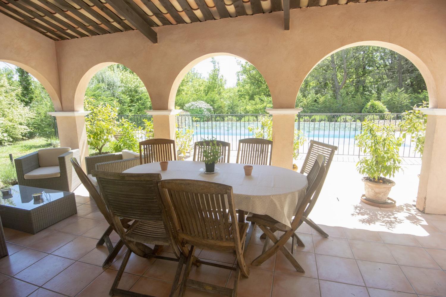 Shaded dining terrace