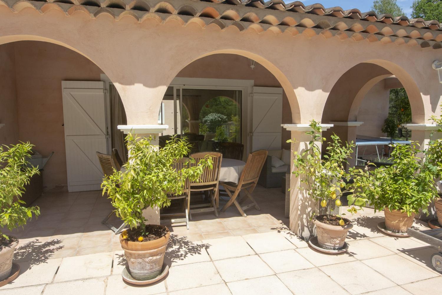 Shaded dining terrace