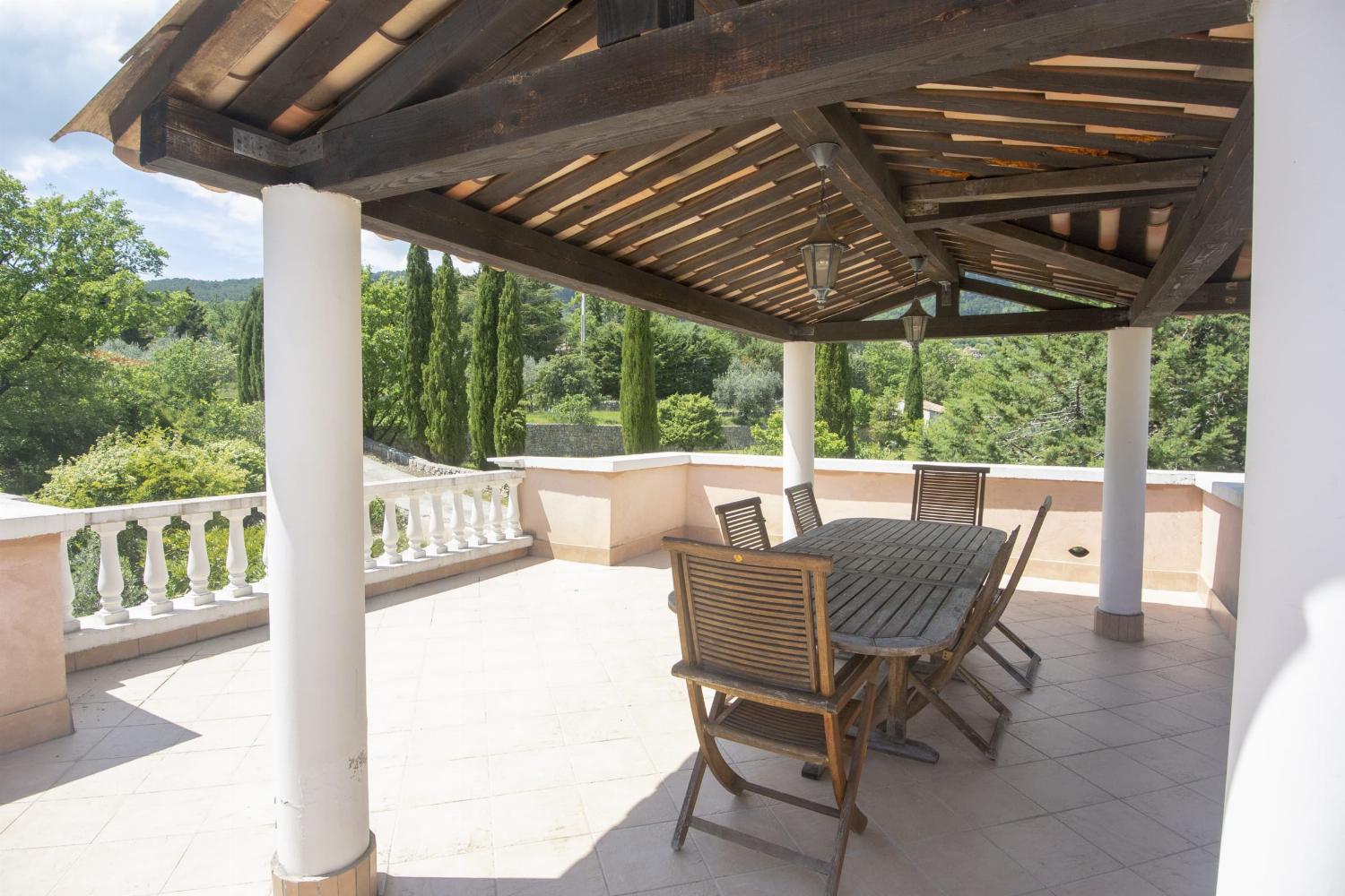 Shaded dining terrace
