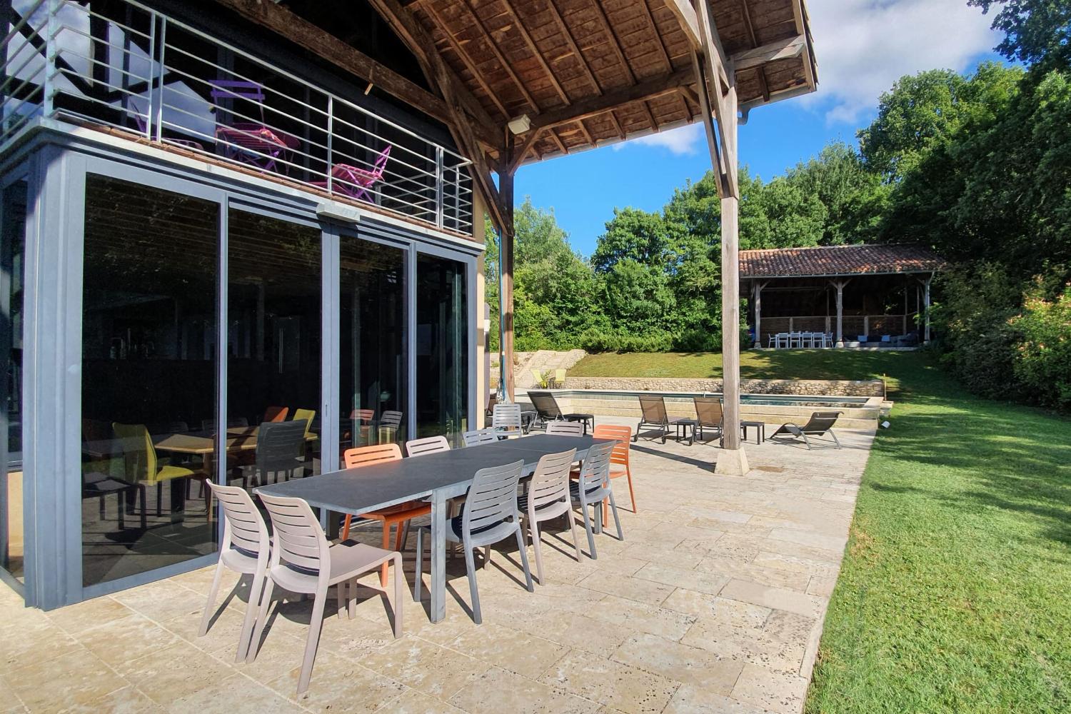 Shaded dining terrace