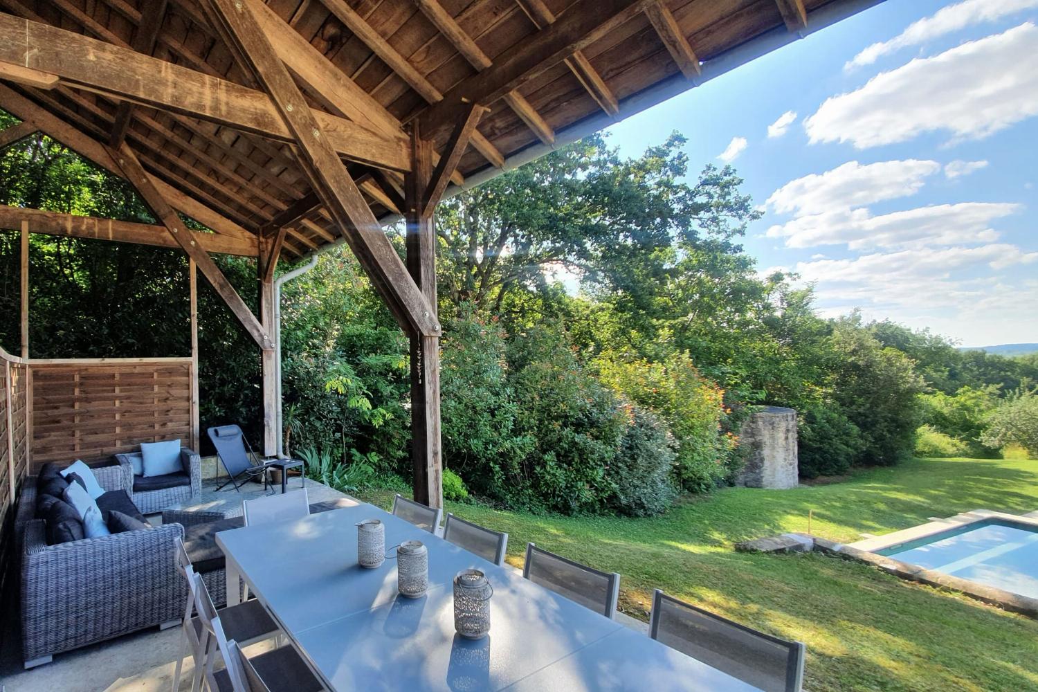 Shaded dining terrace