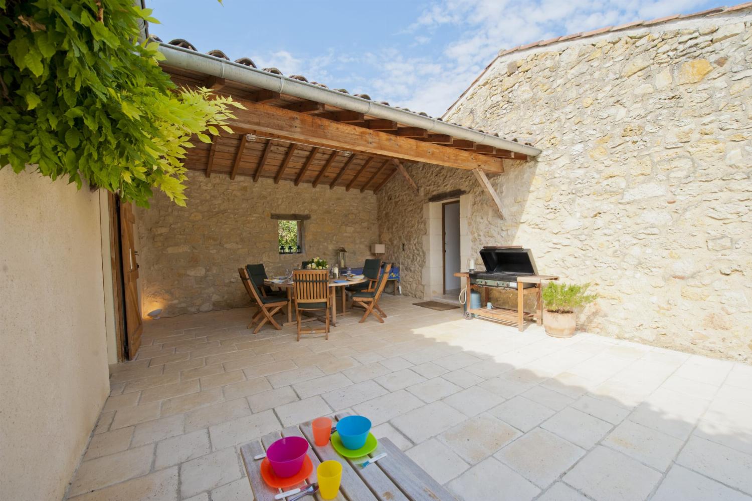 Shaded dining terrace