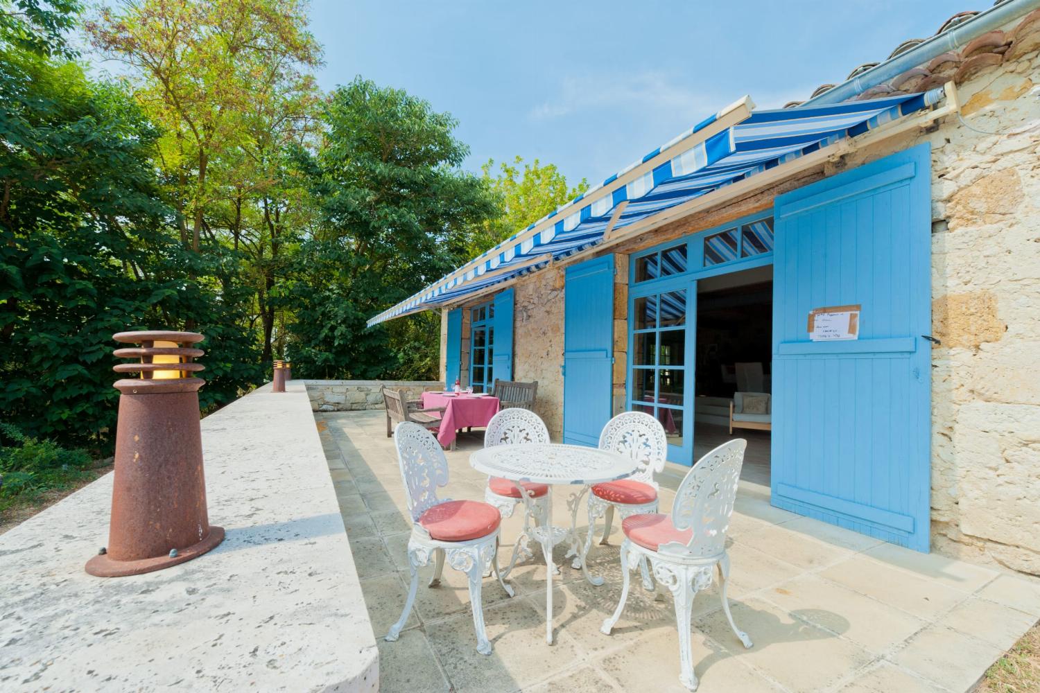 Shaded dining terrace