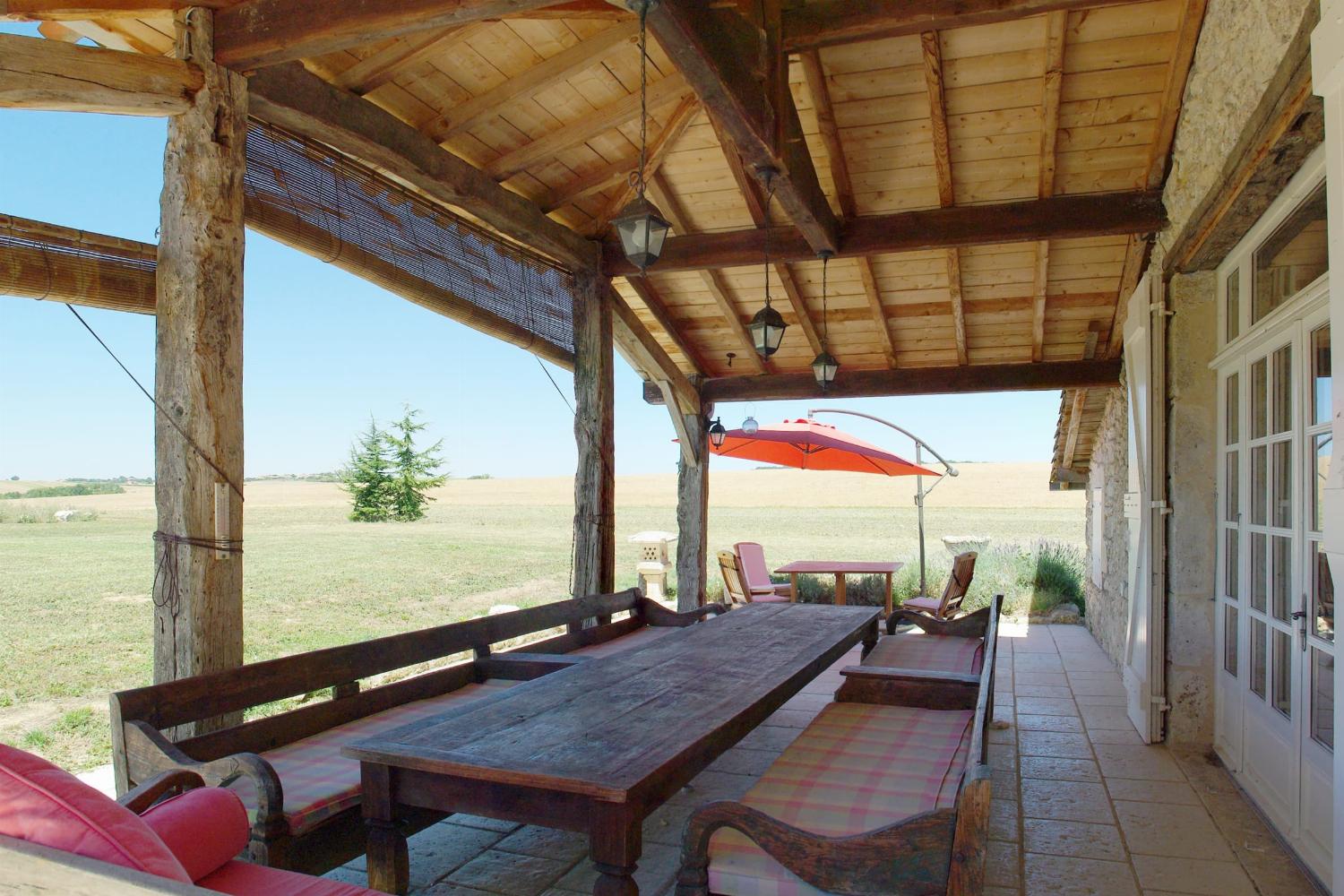 Shaded dining terrace