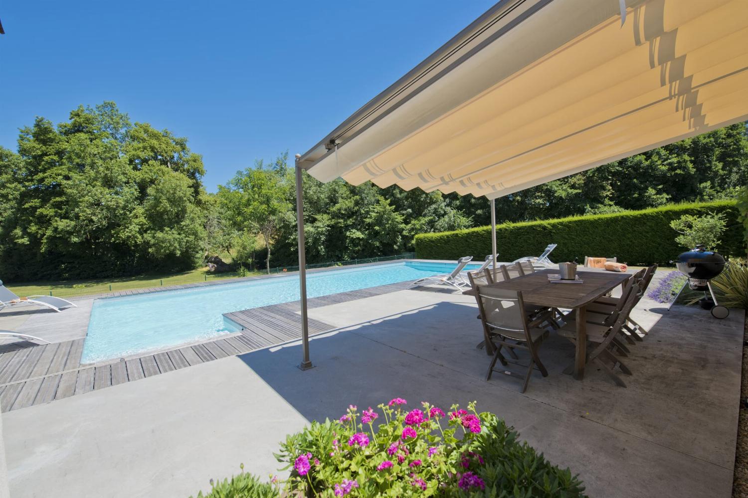 Shaded dining terrace