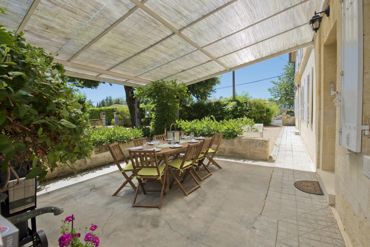 Shaded dining terrace