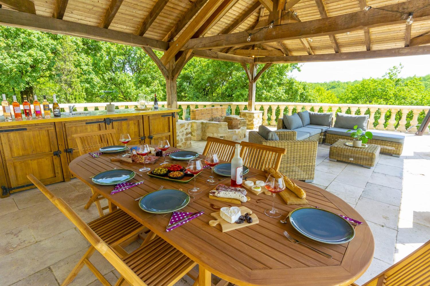 Shaded dining terrace