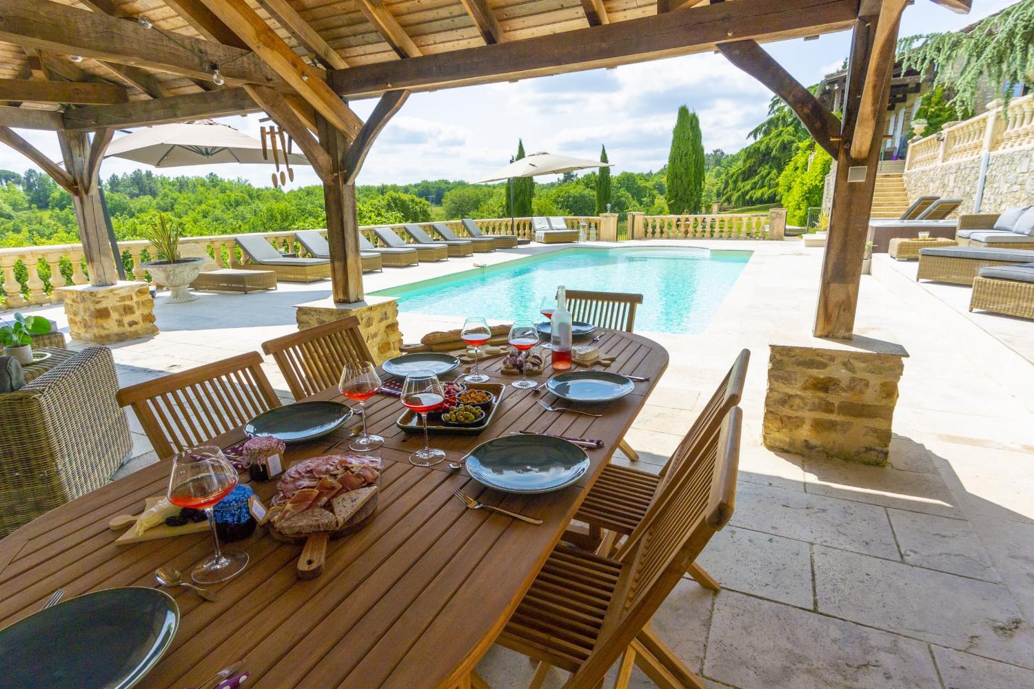 Shaded dining terrace