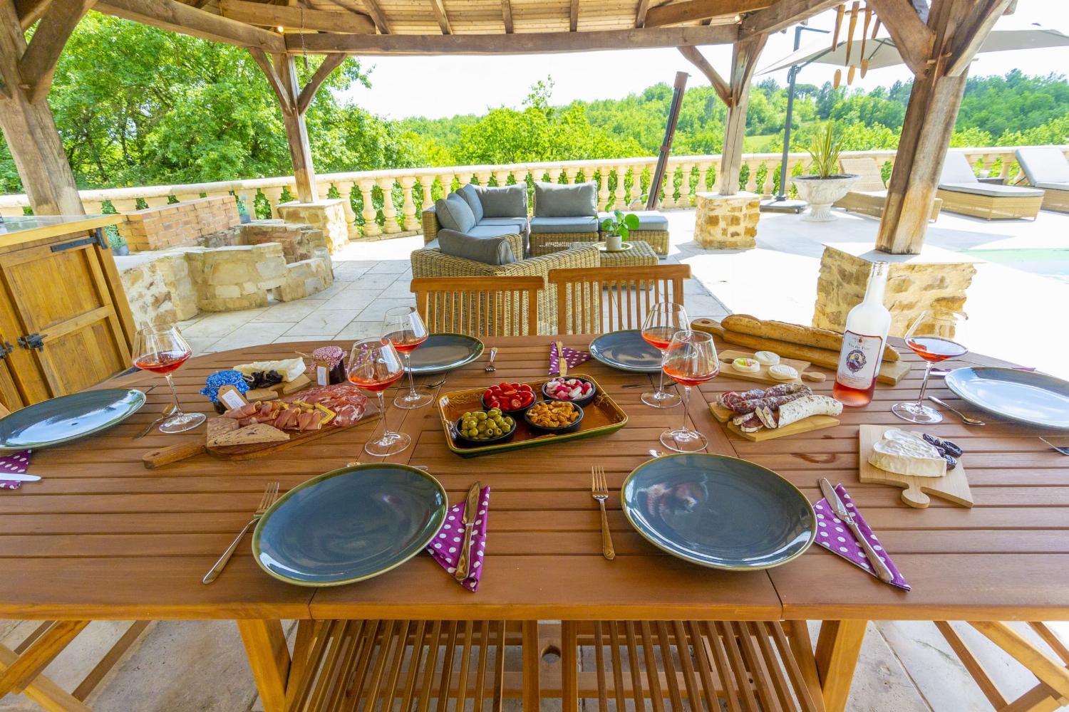 Shaded dining terrace