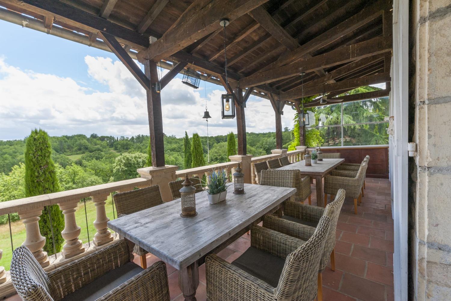Shaded dining terrace