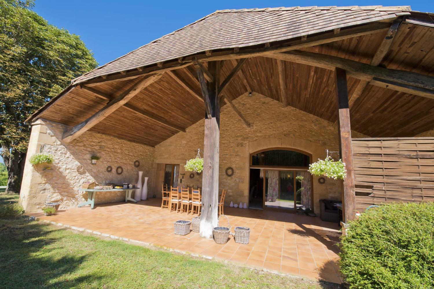 Shaded dining terrace