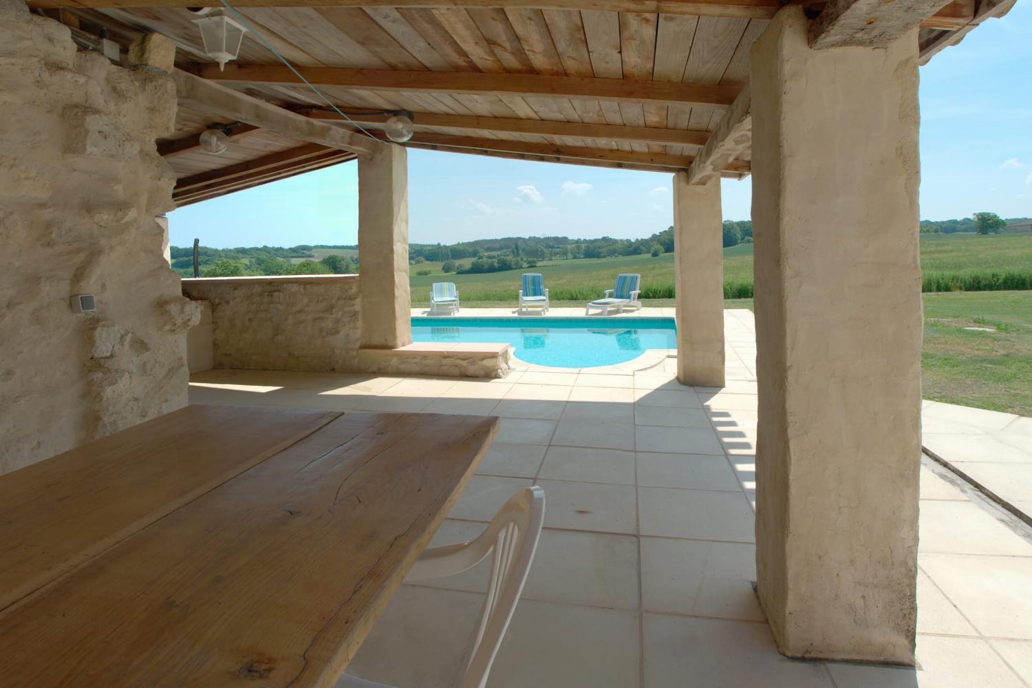 Shaded dining terrace