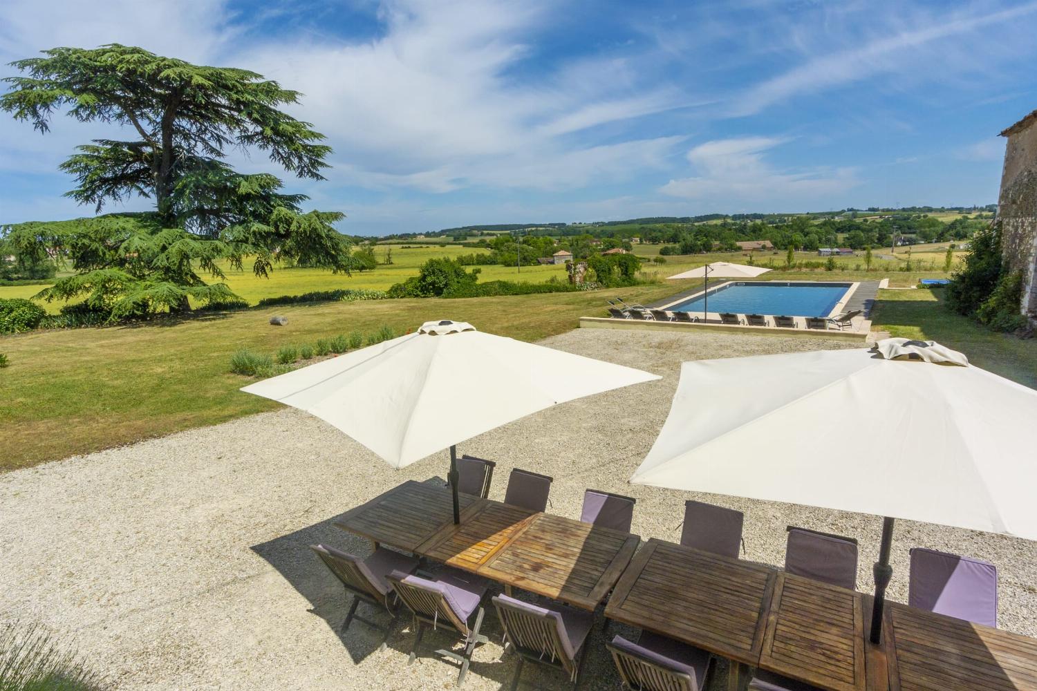 Shaded dining terrace