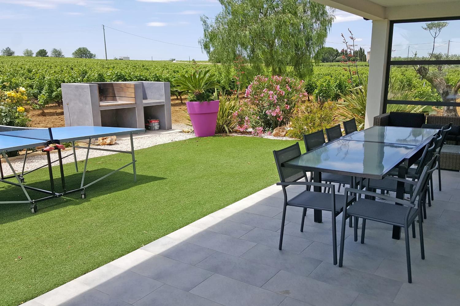 Shaded dining terrace