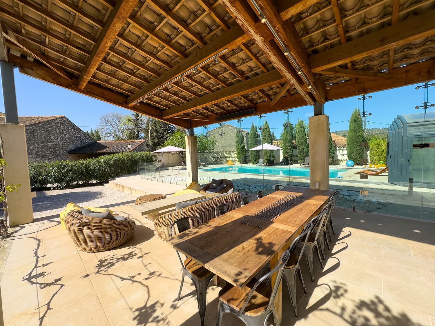 Shaded dining terrace