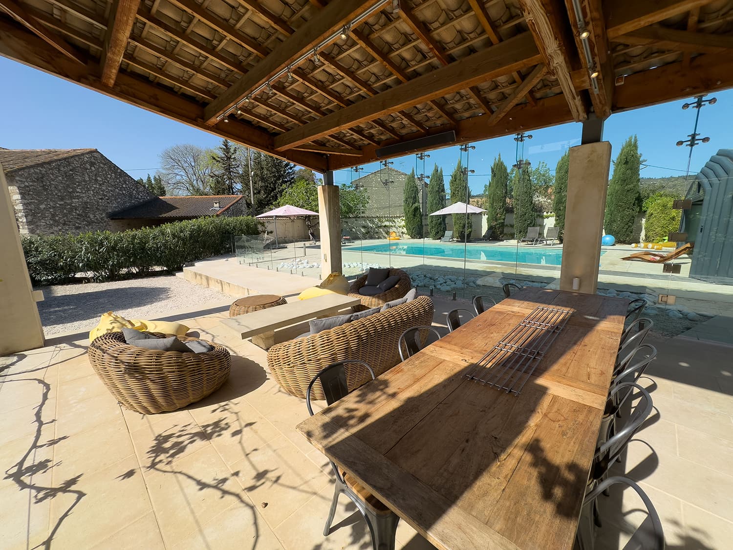 Shaded dining terrace