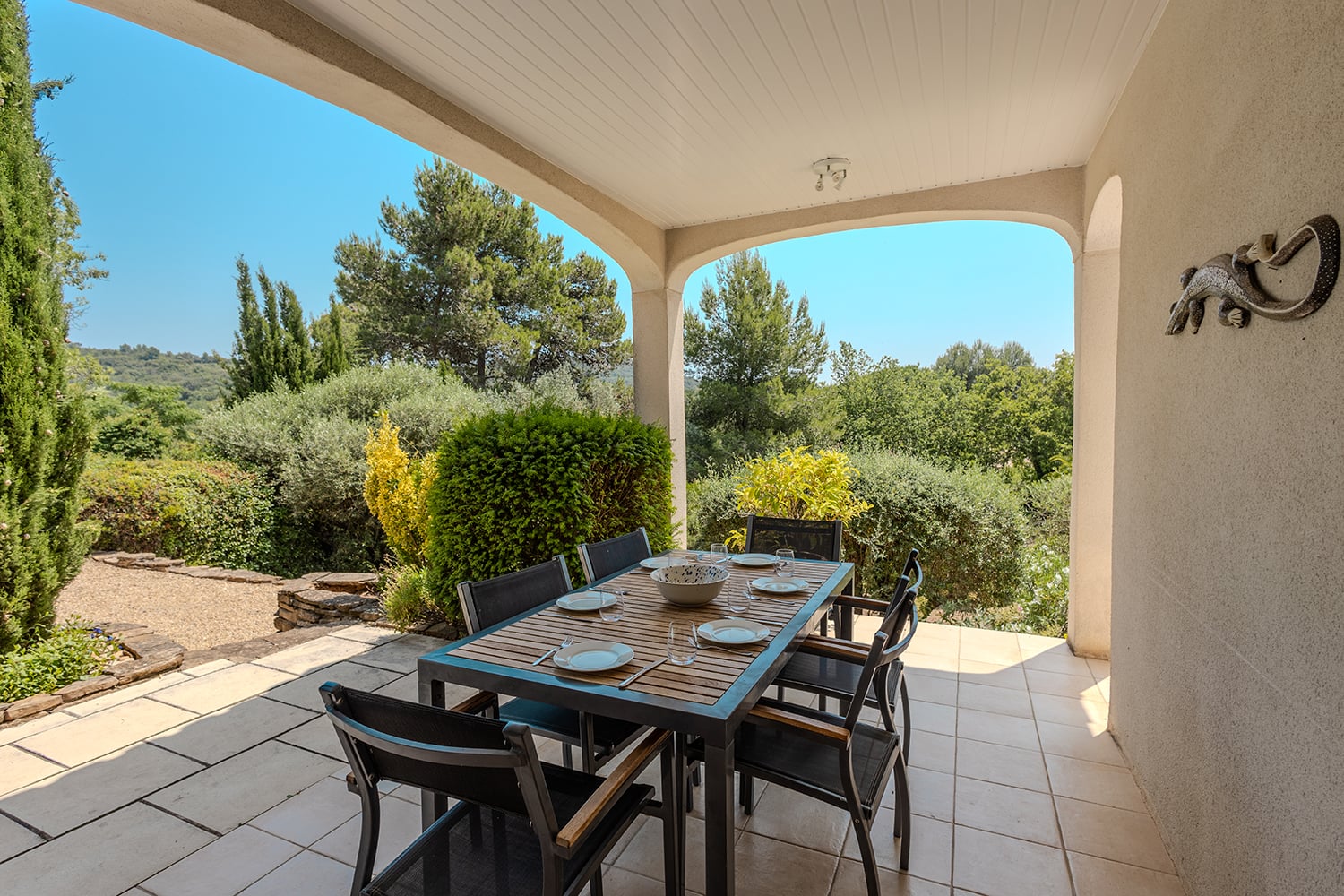 Shaded dining terrace