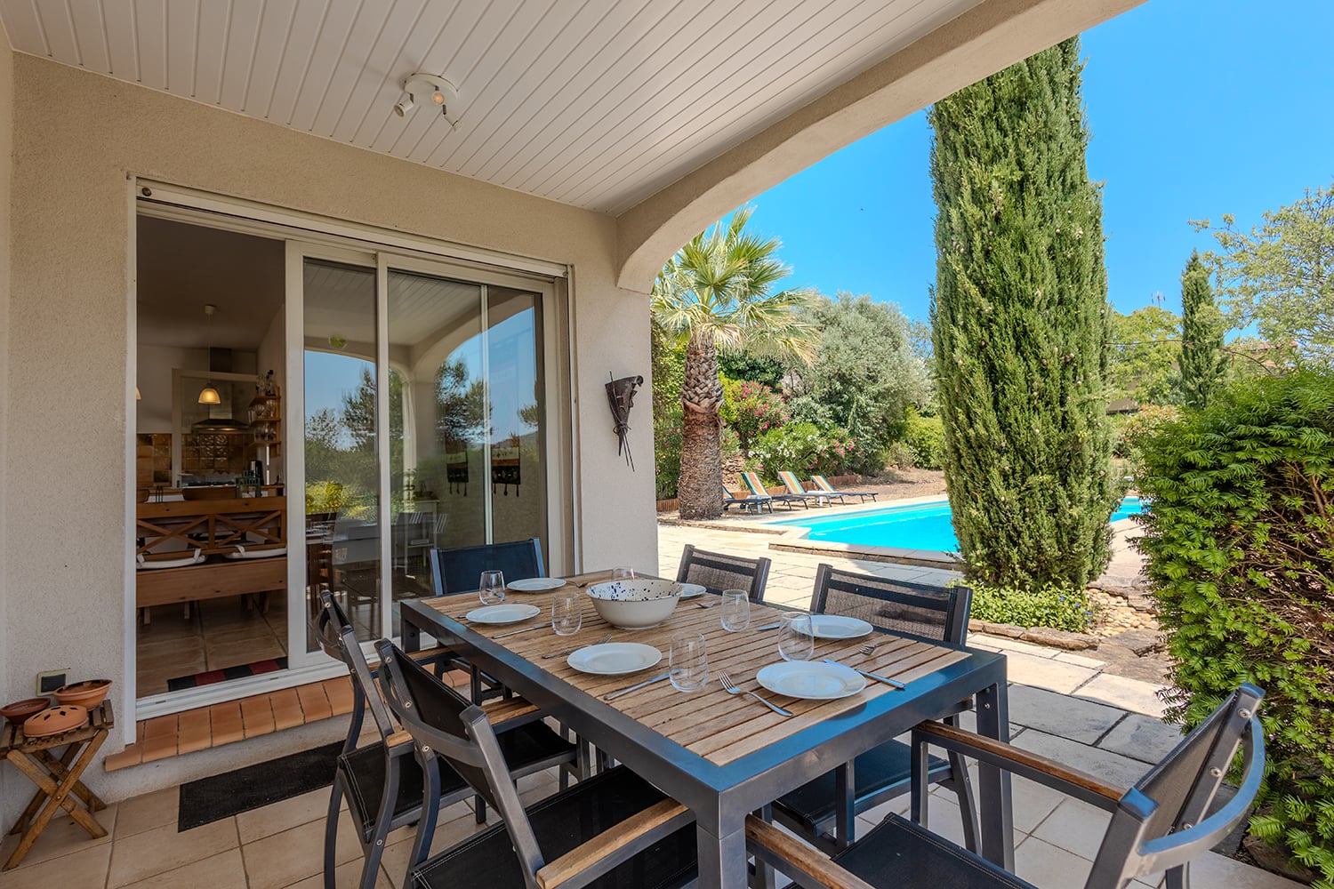 Shaded dining terrace