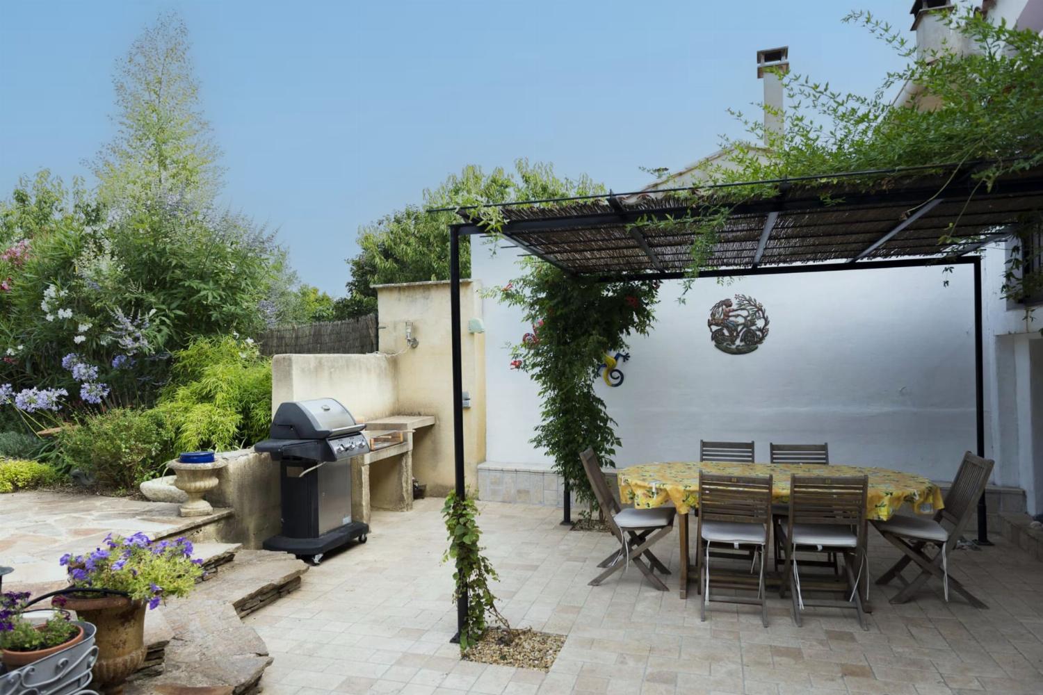 Shaded dining terrace