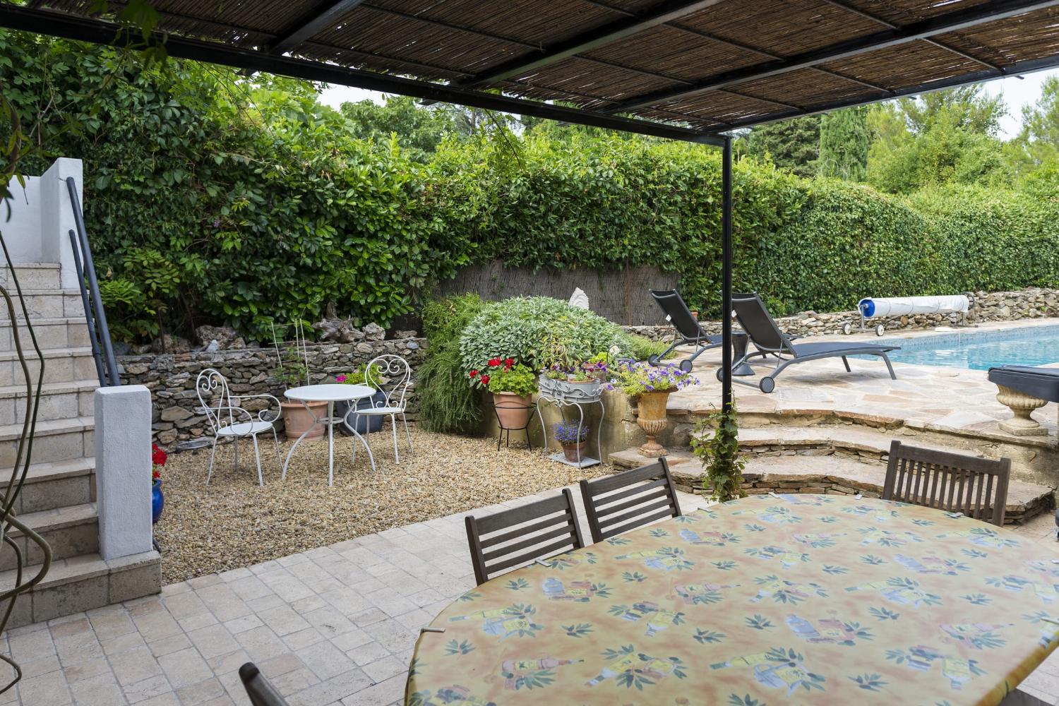Shaded dining terrace