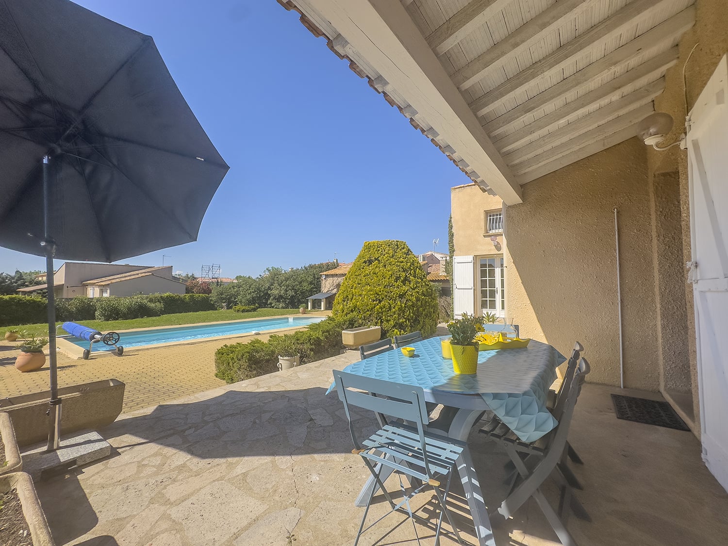 Shaded dining terrace