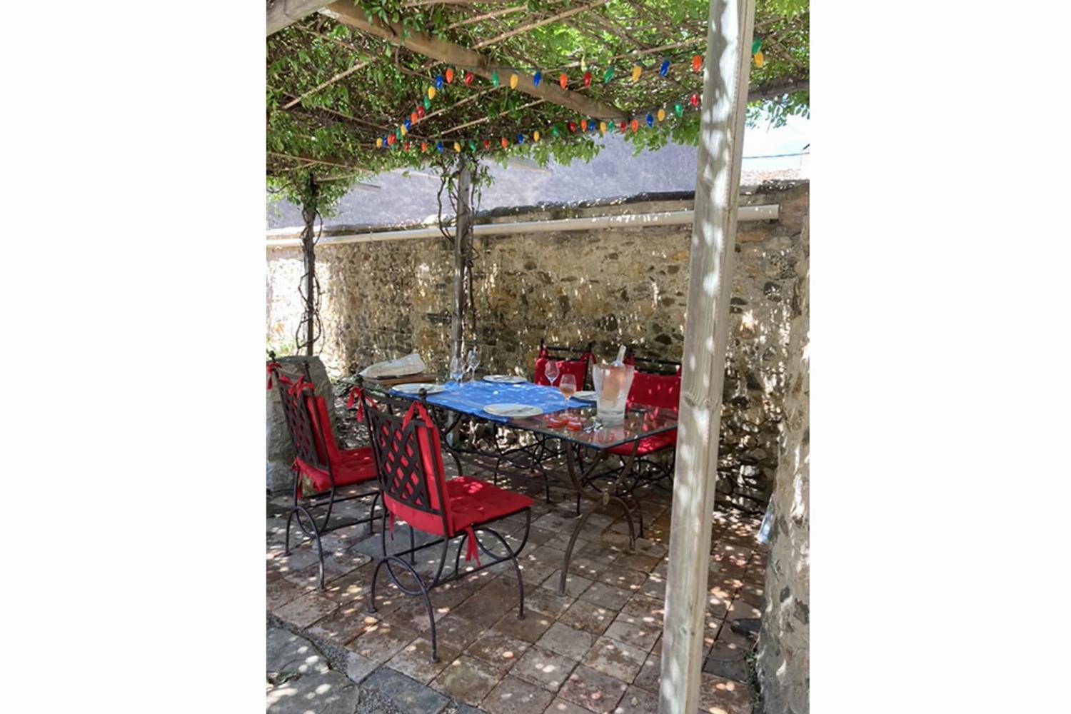 Shaded dining terrace