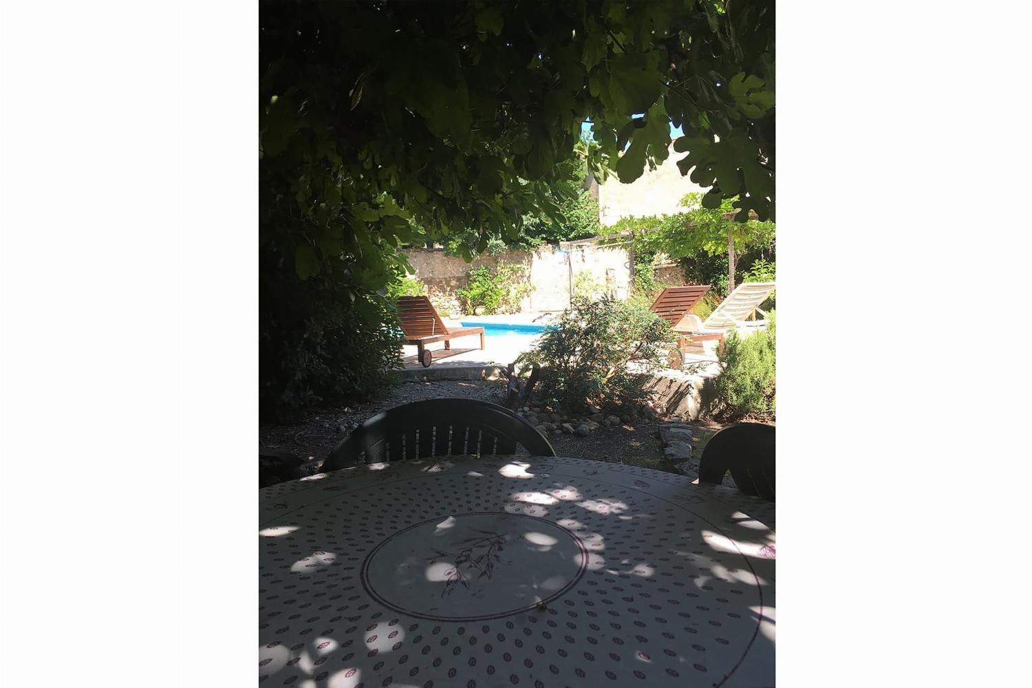 Shaded dining terrace