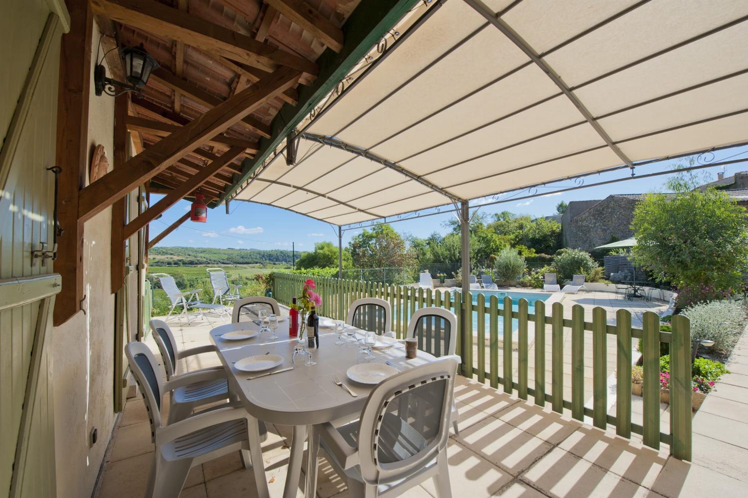 Shaded dining terrace